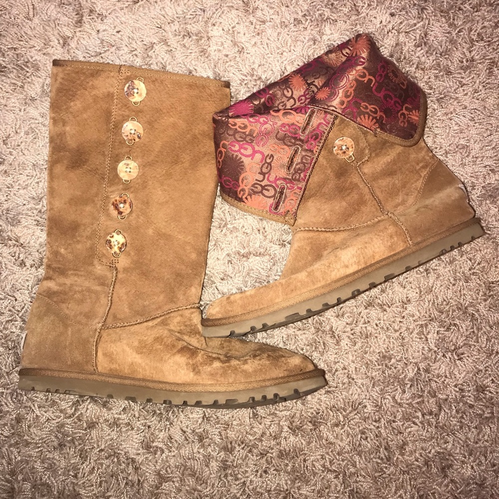 Ugg Fold Down Pattern Boots